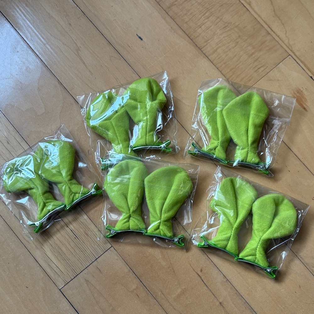 Set Of Five Clip On Shrek Ears